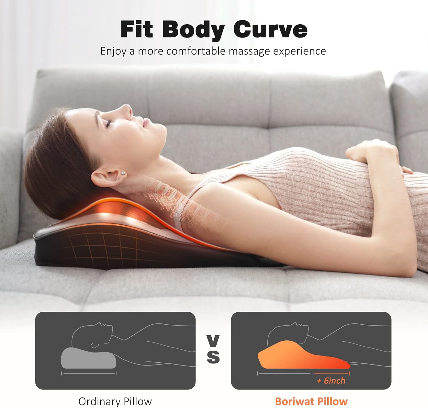 COSYSKY Back and Neck Massager with Heat - 3D Kneading Massage Pillow for Neck, Shoulder, Leg Pain Relief, Dark Gray, Gifts for Men, Women