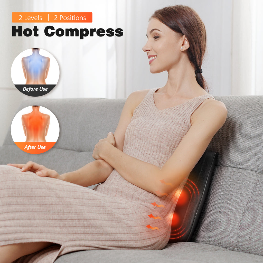 Neck & Back Massager with Heat, 3D Deep-Kneading Shiatsu massager for neck and back, Black — Gift for Women & Men