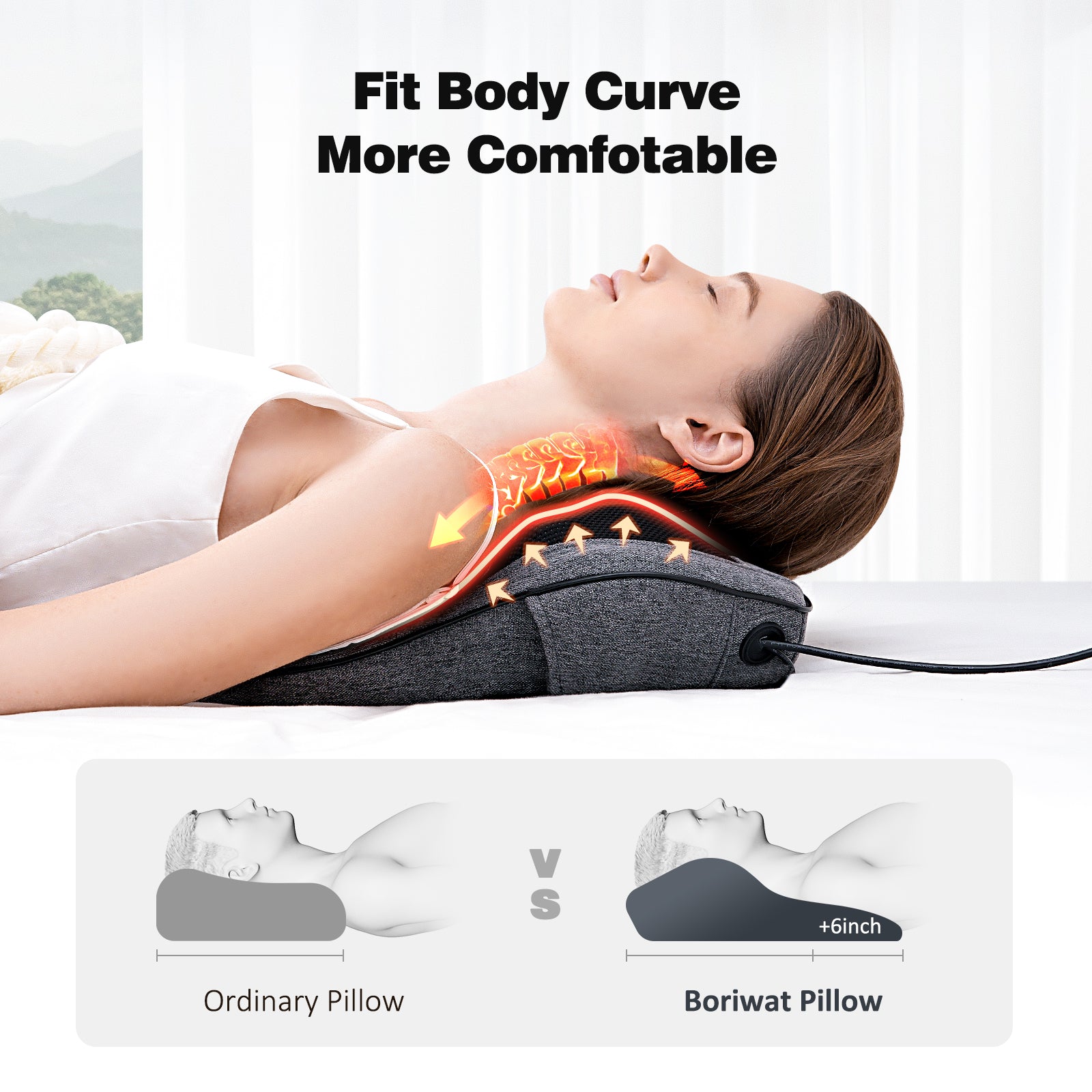 COSYSKY Shiatsu Massager, Neck & Back Massager with Heat, Deep Tissue Massage Pillow, 1 Pic, Black