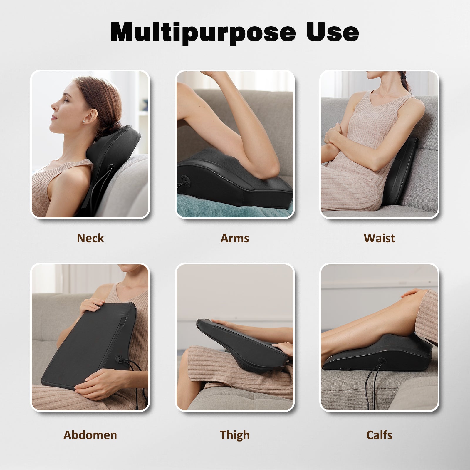 Neck & Back Massager with Heat, 3D Deep-Kneading Shiatsu massager for neck and back, Black — Gift for Women & Men