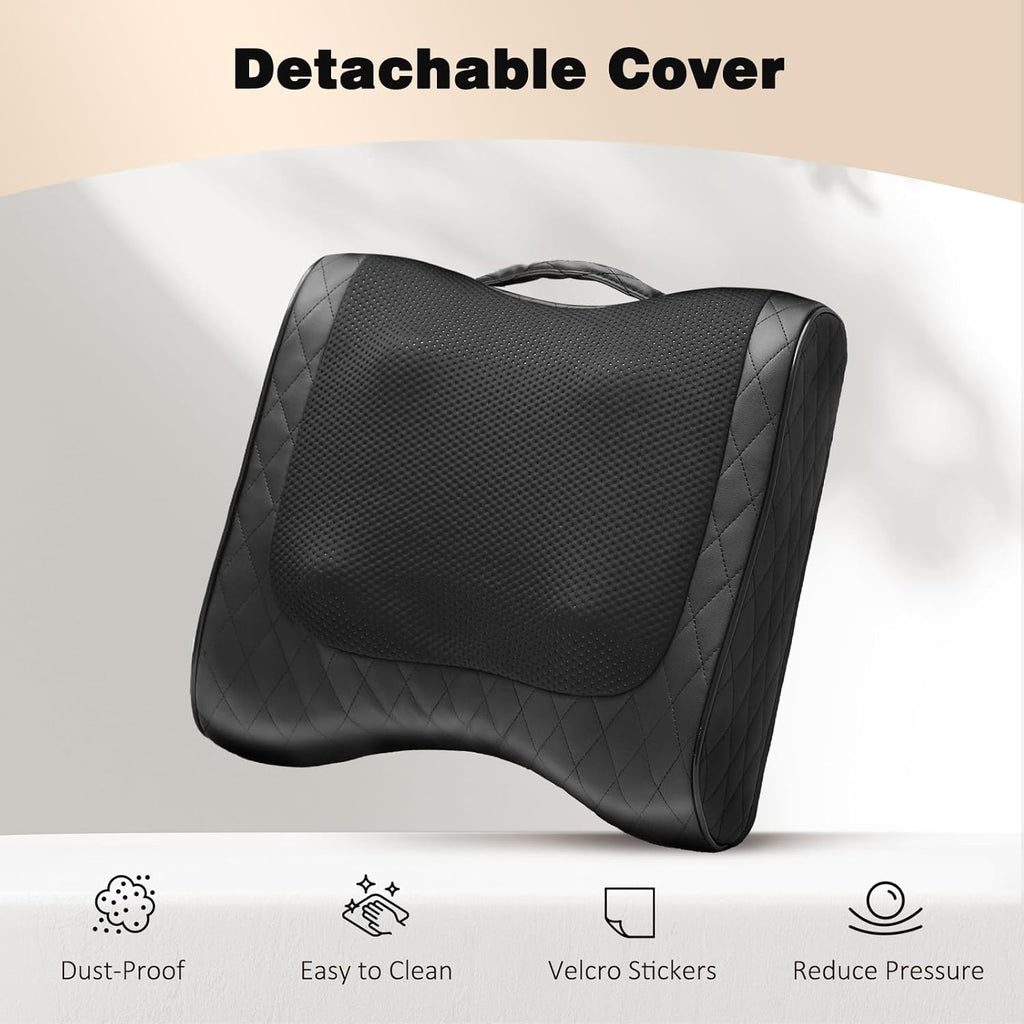 Shiatsu Back Massager with Heat Neck Massager for Deep Tissue, Up and Down Rolling Massage Heated Lower Back Massager for Office Home Car
