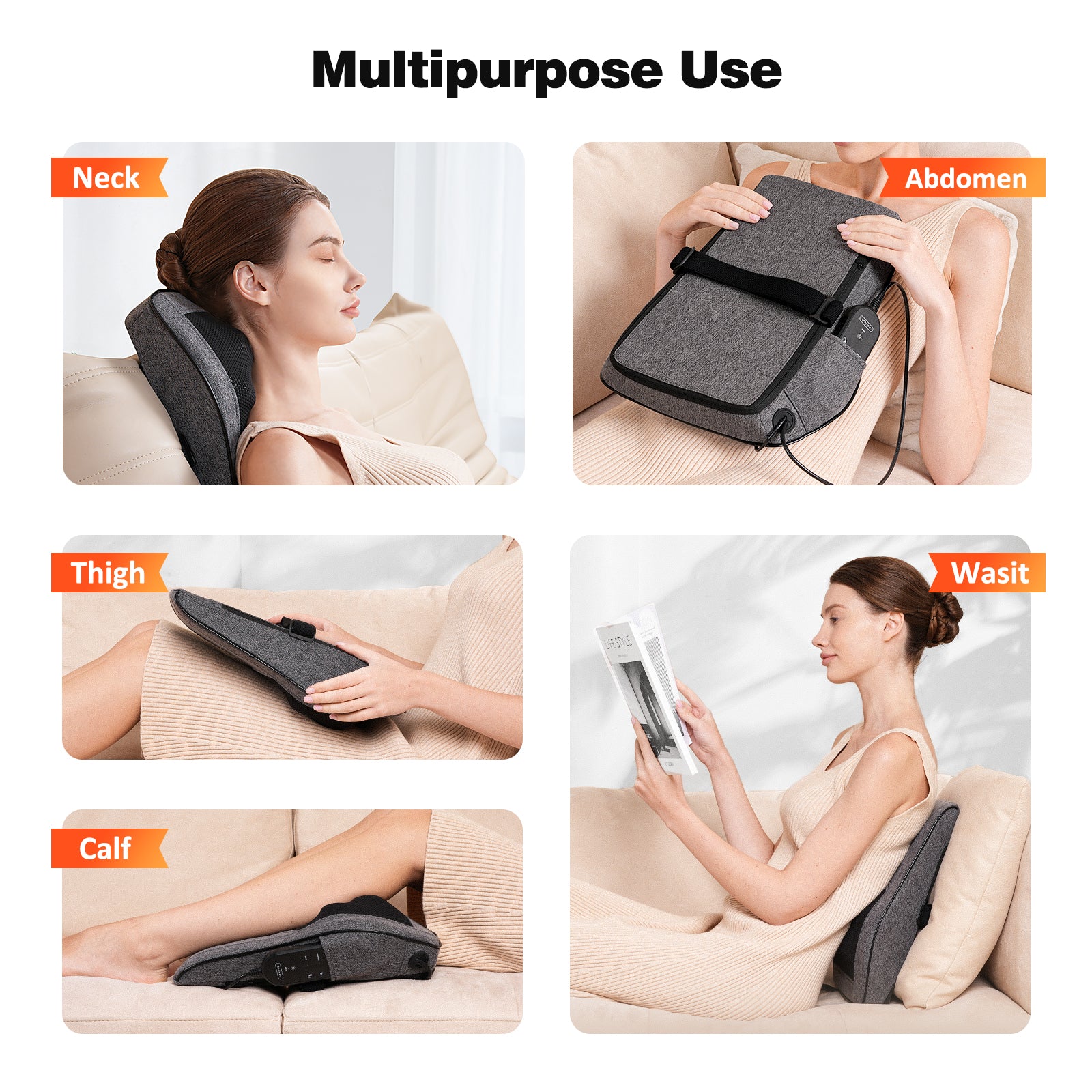 COSYSKY Shiatsu Massager, Neck & Back Massager with Heat, Deep Tissue Massage Pillow, 1 Pic, Black